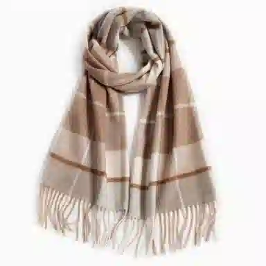 上海故事 通用款粗纺格子羊绒多种颜色 绒线围巾 女款