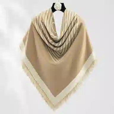 上海故事 秋冬季双面双色洋气旅游外出防寒保暖围脖外搭提花 聚酯纤维 披肩 女款