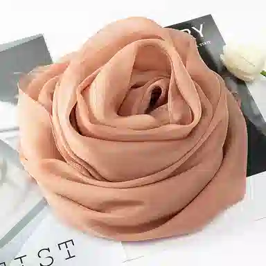 上海故事 纯色加大真丝雪纺素色长巾海滩沙漠旅游推荐 桑蚕丝 丝巾 女款