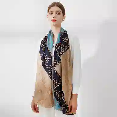 上海故事 青春素绉缎花漾郁金 桑蚕丝 丝巾 女款 礼盒装