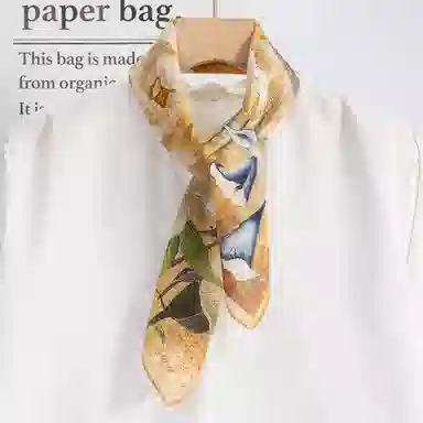 上海故事 百搭春秋时尚装饰喷绘外出 棉 桑蚕丝 绒线围巾 女款