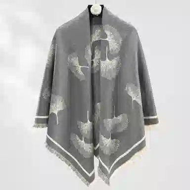 上海故事 秋冬季双面双色洋气旅游外出防寒保暖围脖外搭提花 聚酯纤维 披肩 女款