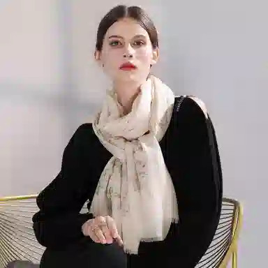 上海故事   气质高级感羊绒围巾 保暖舒适 围脖   女款 礼盒装