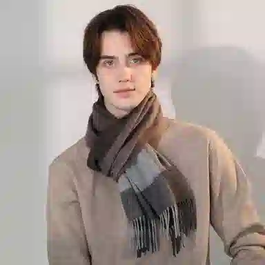 上海故事 通用款粗纺格子羊绒多种颜色 绒线围巾 女款