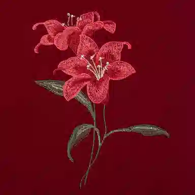 上海故事  高级感刺绣纯羊毛小围巾 兰花刺绣 女款 礼盒装