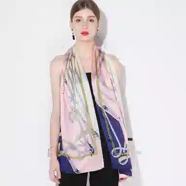 上海故事 青春素绉缎花漾郁金 桑蚕丝 丝巾 女款 礼盒装