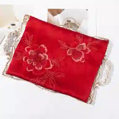 上海故事 真丝刺绣素绉缎长巾 丝韵牡丹 桑蚕丝 丝巾 女款