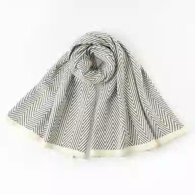 上海故事 多功能针织披肩外搭时尚洋气钉扣斜肩保暖围脖斗篷 聚酯纤维 绒线围巾 女款