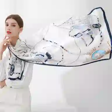 上海故事 丝韵百合 桑蚕丝 丝巾 女款 礼盒装