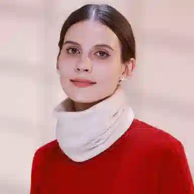 上海故事 亲肤保暖纯色针织围巾小脖套 绵羊毛 围脖 男女同款情侣款