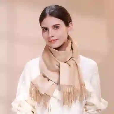 上海故事 秋冬加厚保暖 防寒外出个性缎纹双面拼色 绵羊毛 绒线围巾 女款