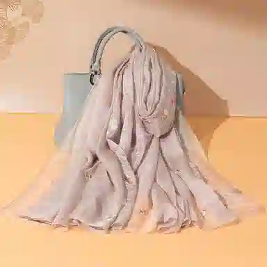 上海故事 真丝刺绣长巾 桑蚕丝 丝巾 女款 情缘韵娜