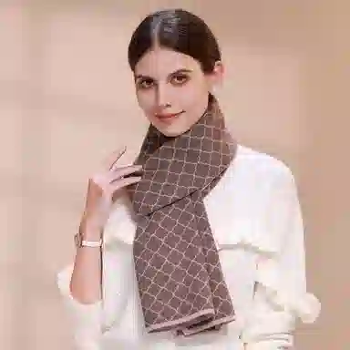 上海故事 青春洋气加厚暖暖高档送礼针织保暖披肩软糯长围脖 绵羊毛 绒线围巾 男女同款情侣款