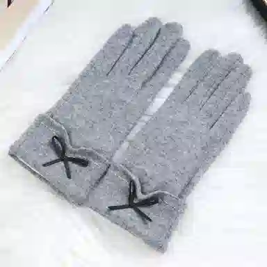 上海故事 可爱时尚加绒骑行骑车保暖百搭防寒 涤纶 绒线手套 女款