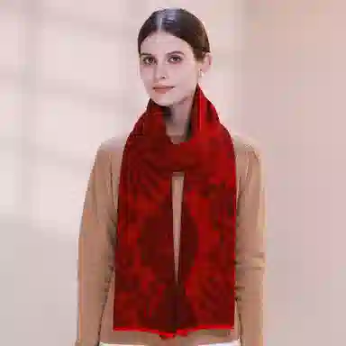 上海故事 青春洋气加厚暖暖高档送礼针织保暖披肩软糯长围脖 绵羊毛 绒线围巾 男女同款情侣款