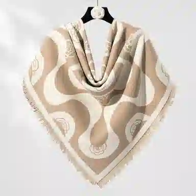 上海故事 秋冬季双面双色洋气旅游外出防寒保暖外搭提花 聚酯纤维 披肩 女款