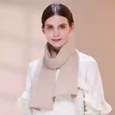 上海故事 秋冬保暖毛线氛围感防寒针织 聚酯纤维 绒线围巾 男女同款情侣款