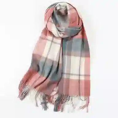 上海故事 送礼  百搭格子大披肩 绒线围巾  女款 礼盒装