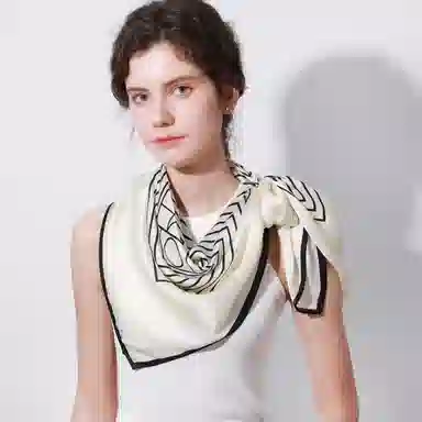 上海故事 加大真丝大方巾 桑蚕丝 丝巾 女款 温婉花意