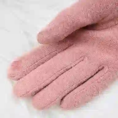 上海故事 可爱时尚加绒骑行骑车保暖百搭防寒 涤纶 绒线手套 女款