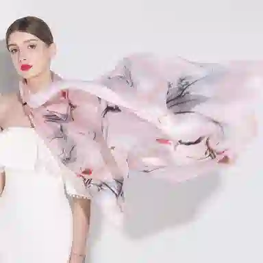 上海故事 丝韵百合 桑蚕丝 丝巾 女款 礼盒装