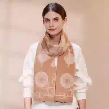 上海故事 青春洋气加厚暖暖高档送礼针织保暖披肩软糯长围脖 绵羊毛 绒线围巾 男女同款情侣款