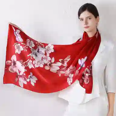 上海故事 真丝方巾 春望 桑蚕丝 丝巾 女款 礼盒装