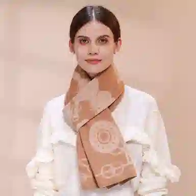 上海故事 青春洋气加厚暖暖高档送礼针织保暖披肩软糯长围脖 绵羊毛 绒线围巾 男女同款情侣款