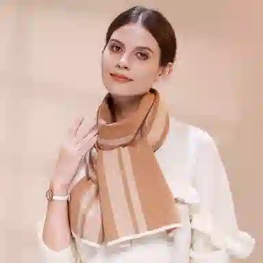 上海故事 青春洋气加厚暖暖高档送礼针织保暖披肩软糯长围脖 绵羊毛 绒线围巾 男女同款情侣款