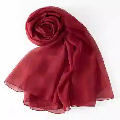 上海故事 纯色加大真丝雪纺素色长巾海滩沙漠旅游推荐 桑蚕丝 丝巾 女款