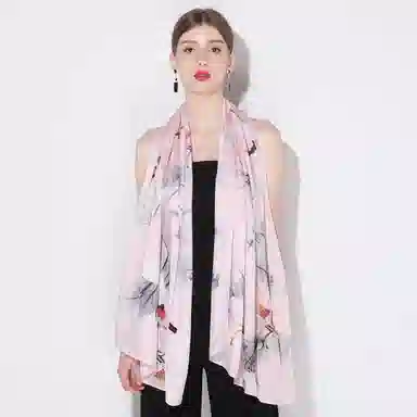 上海故事 丝韵百合 桑蚕丝 丝巾 女款 礼盒装