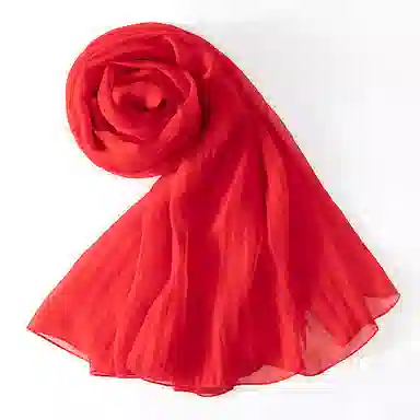 上海故事 纯色加大真丝雪纺素色长巾海滩沙漠旅游推荐 桑蚕丝 丝巾 女款