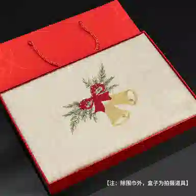 上海故事 粗纺刺绣圣诞之夜  圣诞系列 纯羊毛 绒线围巾 男女同款情侣款