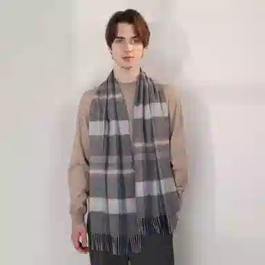 上海故事 通用款粗纺格子羊绒多种颜色 绒线围巾 女款