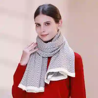 上海故事 多功能针织披肩外搭时尚洋气钉扣斜肩保暖围脖斗篷 聚酯纤维 绒线围巾 女款