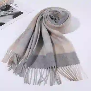 上海故事 通用款粗纺格子羊绒多种颜色 绒线围巾 女款