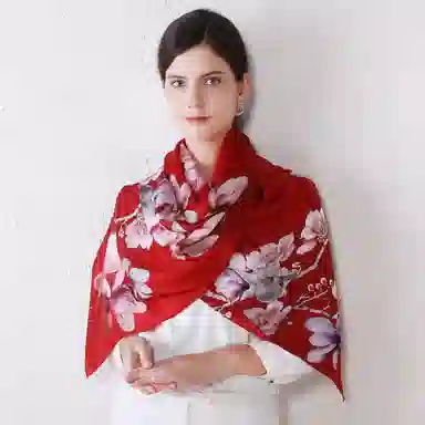 上海故事 真丝方巾 春望 桑蚕丝 丝巾 女款 礼盒装