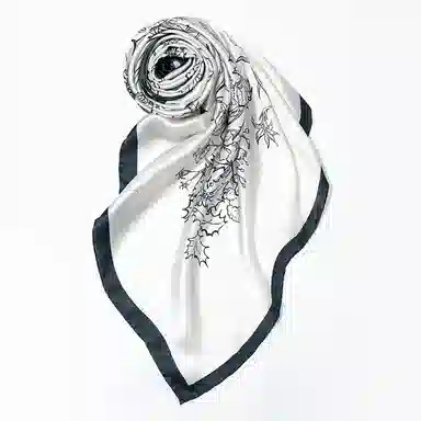 上海故事 加大真丝大方巾 桑蚕丝 丝巾 女款 温婉花意