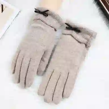 上海故事 可爱时尚加绒骑行骑车保暖百搭防寒 涤纶 绒线手套 女款