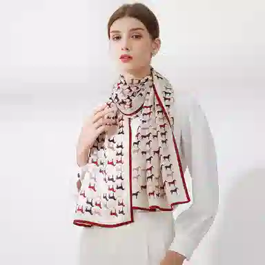 上海故事 青春素绉缎花漾郁金 桑蚕丝 丝巾 女款 礼盒装