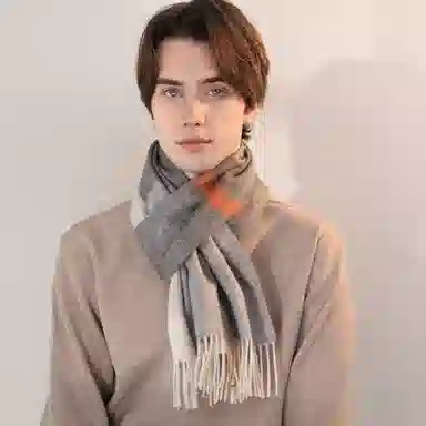 上海故事 通用款粗纺格子羊绒多种颜色 绒线围巾 女款