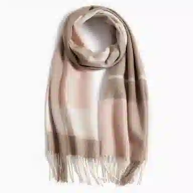 上海故事 通用款粗纺格子羊绒多种颜色 绒线围巾 女款