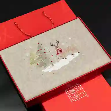 上海故事 粗纺刺绣圣诞之夜  圣诞系列 纯羊毛 绒线围巾 男女同款情侣款