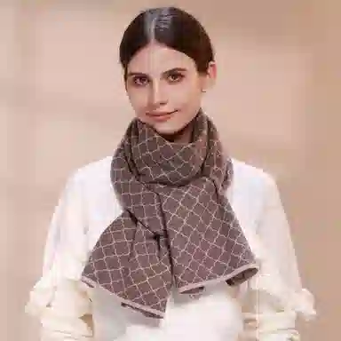 上海故事 青春洋气加厚暖暖高档送礼针织保暖披肩软糯长围脖 绵羊毛 绒线围巾 男女同款情侣款