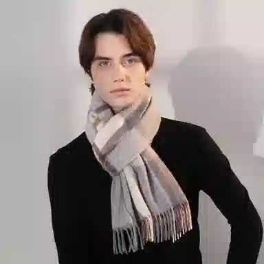 上海故事 通用款粗纺格子羊绒多种颜色 绒线围巾 女款