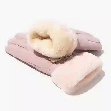 上海故事 冬季户外冬天滑雪骑车骑行毛毛口加绒加厚保暖防风防水防寒触屏 聚酯纤维 绒线手套 女款