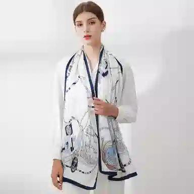 上海故事 丝韵百合 桑蚕丝 丝巾 女款 礼盒装