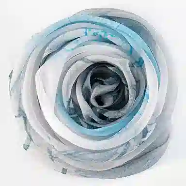 上海故事 春花秋月喷绘真丝长巾 桑蚕丝 丝巾 女款