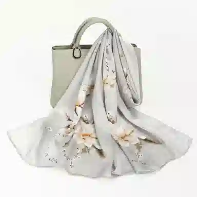 上海故事 国色天香 清冷玉兰 桑蚕丝 丝巾 女款