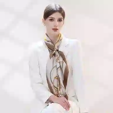 上海故事 加大真丝大方巾 桑蚕丝 丝巾 女款 温婉花意